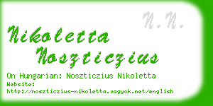 nikoletta noszticzius business card